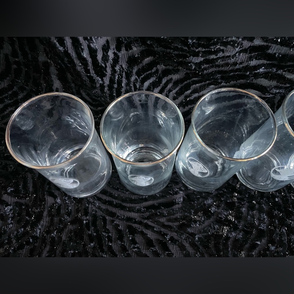 22k Gold Rimmed Elegant Clear Glasses Set of 5 - Picture 5 of 12